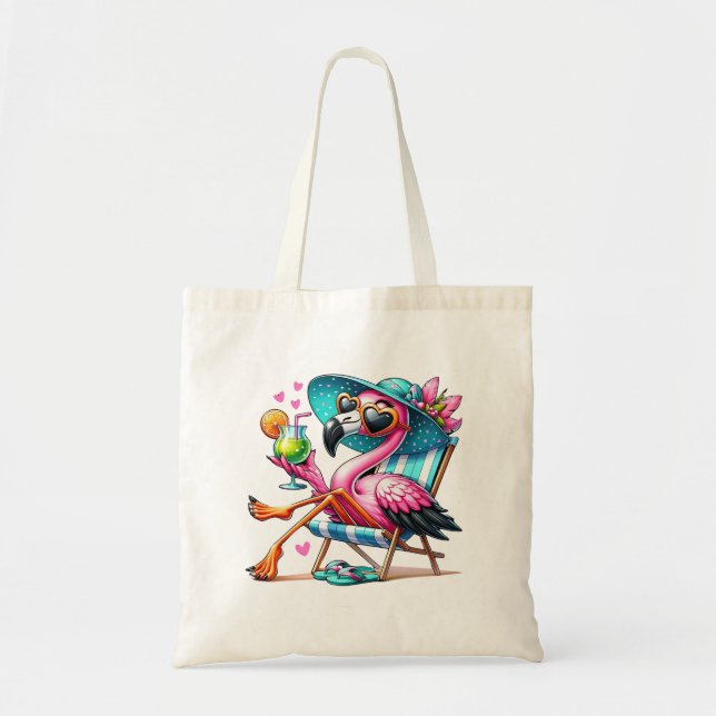 Flamingo Sommer cool Tragetasche (Vorne)