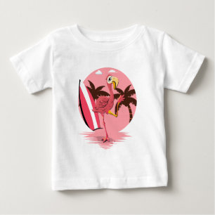 Flamingo Sommer Rosa 80er Vintage Retro Baby T-shirt