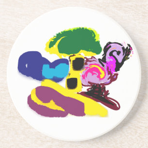 Flamingo-Sommer-Spaß-Stil Getränkeuntersetzer