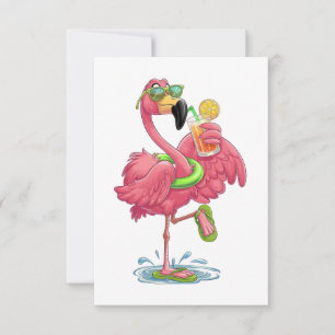 Flamingo Sommerurlaub Dankeskarte