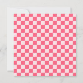 Flamingo sorbet checkerboard pattern dankeskarte