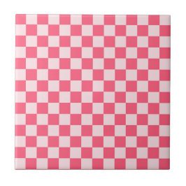 Flamingo sorbet checkerboard pattern fliese