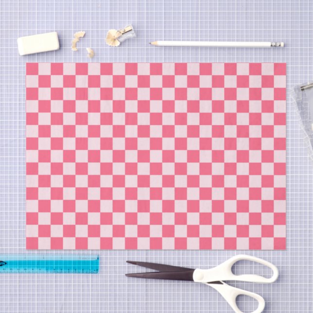 Flamingo sorbet checkerboard pattern seidenpapier (Handwerk)