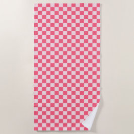 Flamingo sorbet checkerboard pattern strandtuch