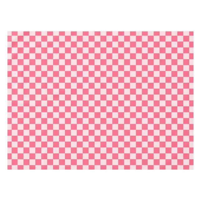 Flamingo-Sorbet-Schachbrettmuster Tischdecke (Vorderseite (Horizontal))