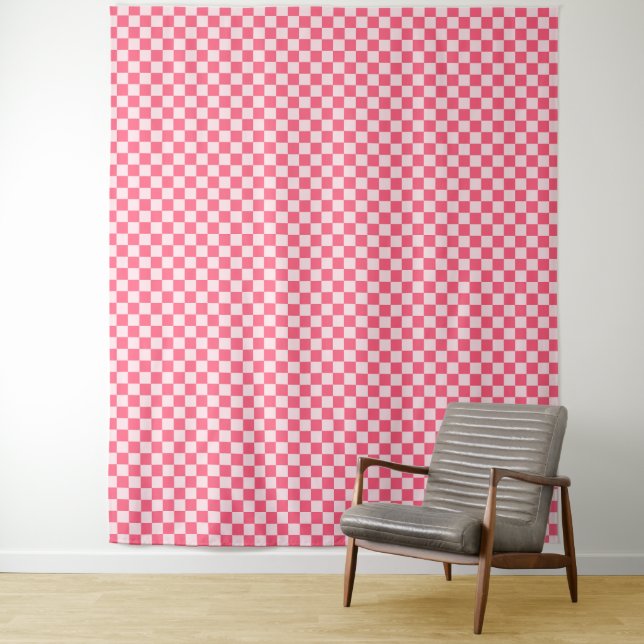 Flamingo-Sorbet-Schachbrettmuster Wandteppich (Beispiel)