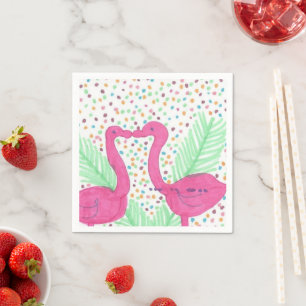 Flamingo-Spaß-tropisches Muster Serviette