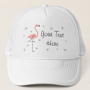 Flamingo spielt "Text-" Fernlastfahrerhut die Truckerkappe