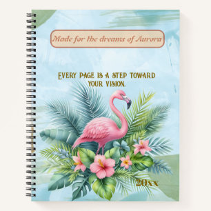 Flamingo Spiral Notebook mit individuellem Angebot Notizbuch