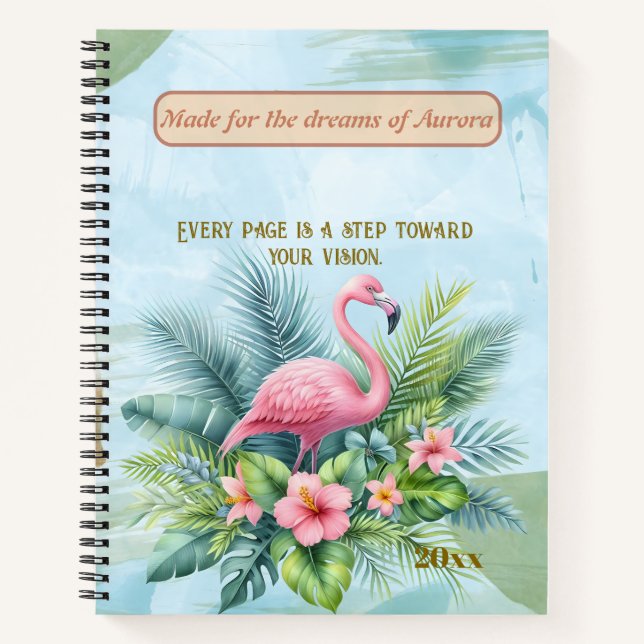 Flamingo Spiral Notebook mit individuellem Angebot Notizbuch (Vorderseite)