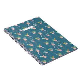 Flamingo-Spiralblock mit tropischem Muster Notizblock