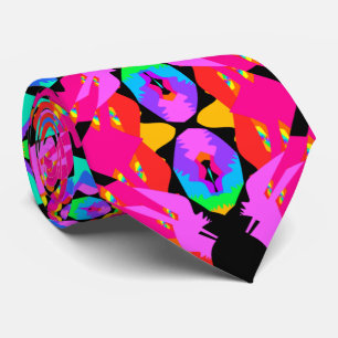Flamingo-Spritzen-Fraktal-Krawatte Krawatte