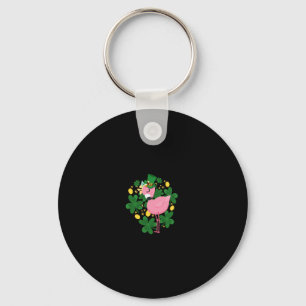 Flamingo St Patrick Day Fun Pink Bird Lover Gift1 Schlüsselanhänger
