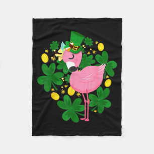 Flamingo St. Patrick's Day Lustiges Nk-Vogelliebha Fleecedecke
