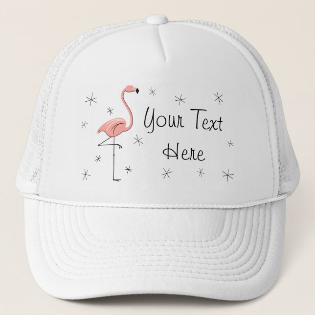 Flamingo Stars 'Text' Trucker hat Truckerkappe (Vorderseite)