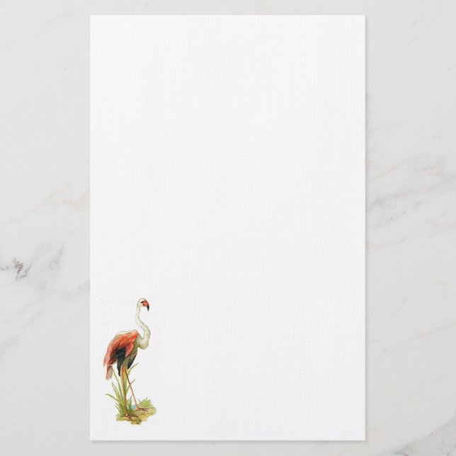 Flamingo-stationäres Vintages Briefpapier (Vorderseite)