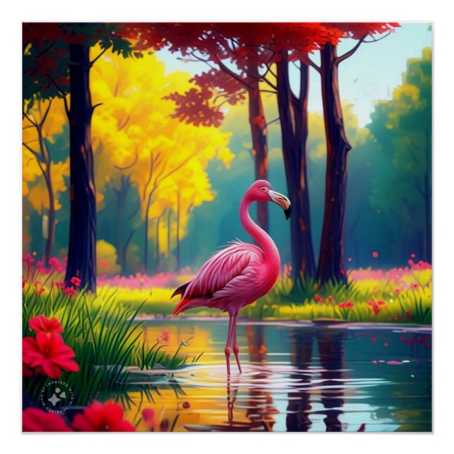 Flamingo Stehend im See-365476 Poster (Vorderseite)