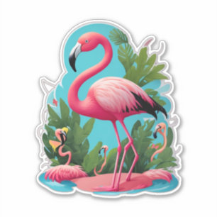 Flamingo-Sticker Fügen Sie Ihrem Wind einen Pink-S Aufkleber