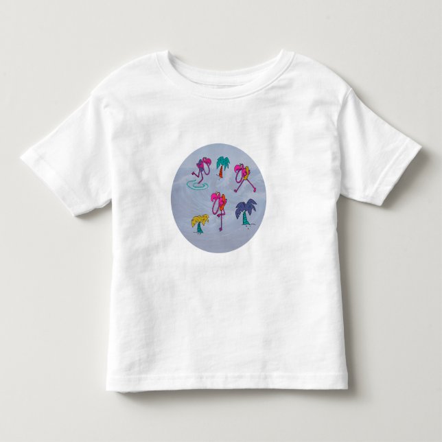 Flamingo-Strand-T-Shirt für Kleinkinder Kleinkind T-shirt (Vorderseite)
