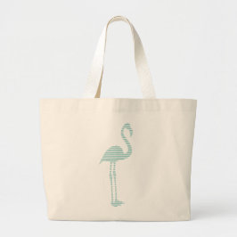 Flamingo - Streifen - Blau und Weiß Jumbo Stoffbeutel