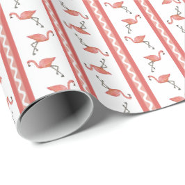 Flamingo Streifen Geschenkpapier