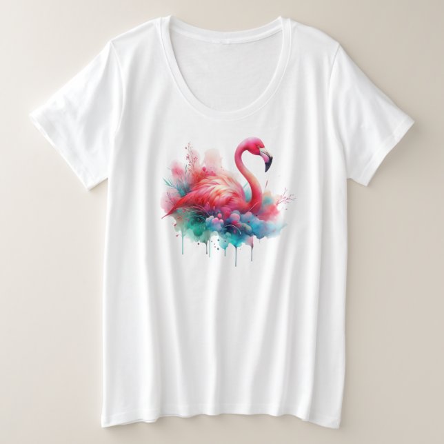 Flamingo Sublimierung-95158 Große Größe T-Shirt (Design vorne)