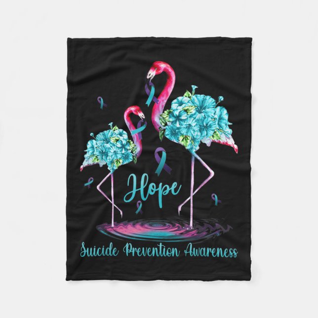 Flamingo Suicide Prevention Awareness Fleecedecke (Vorderseite)