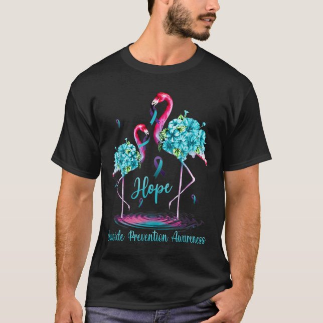 Flamingo Suicide Prevention Awareness T-Shirt (Vorderseite)