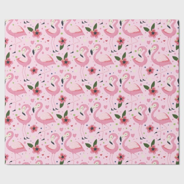 Flamingo Summer Collection ein Design 9 Geschenkpapier (Saum)
