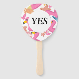 Flamingo summer party Yes No game Fächer