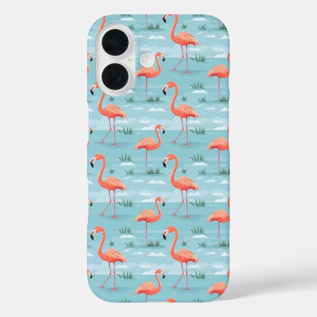 Flamingo Summer Pattern Case-Mate iPhone Hülle (Rückseite)