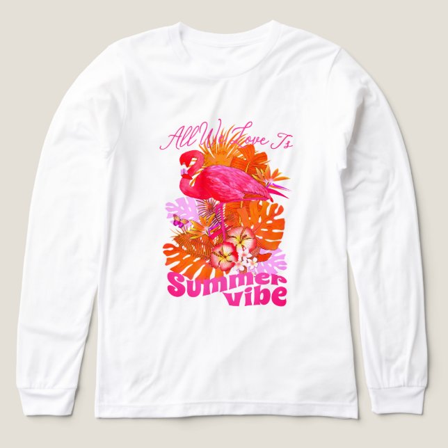 Flamingo Summer Pink Tri-Blend Shirt (Design Vorderseite)