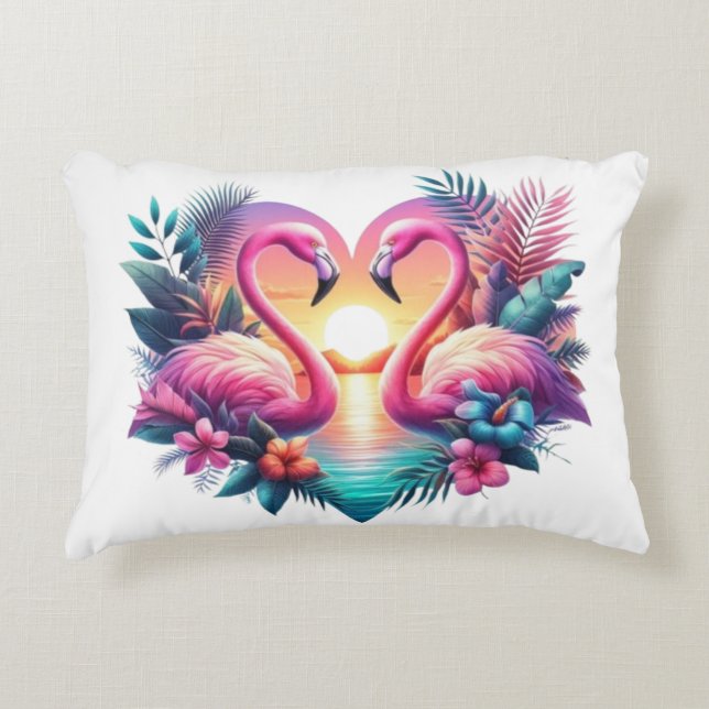 Flamingo Sunset Pillow Dekokissen (Vorderseite)