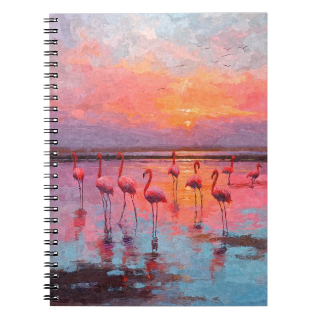 Flamingo Sunset Reflections Notebook Notizblock (Vorderseite)