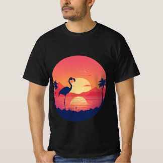 Flamingo Sunset Serenity T - Shirt