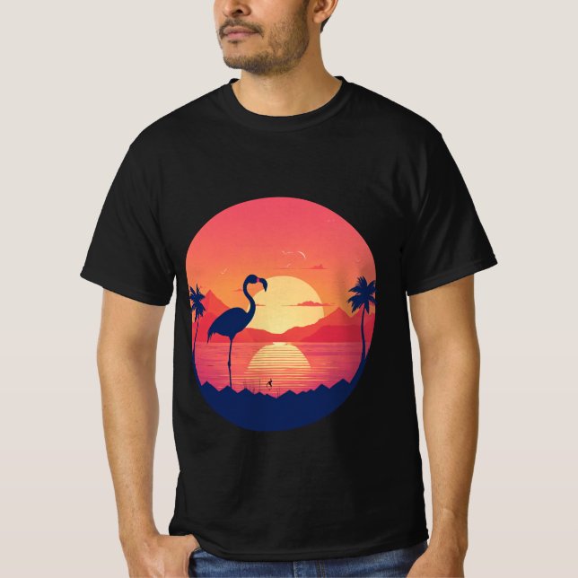Flamingo Sunset Serenity T - Shirt (Vorderseite)