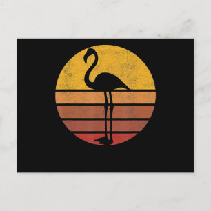 Flamingo Sunset Trendy Animal Silhouette Flamingo Ankündigungspostkarte