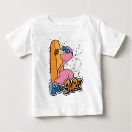 Flamingo Surfer Baby Baby T-shirt