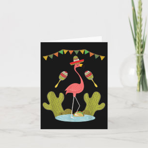 Flamingo Taco Sombrero Mexican Funny Cinco De Mayo Karte
