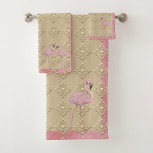 Flamingo-Tanz Badhandtuch Set