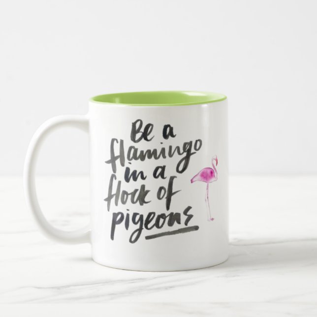 Flamingo-Tasse Zweifarbige Tasse (Links)