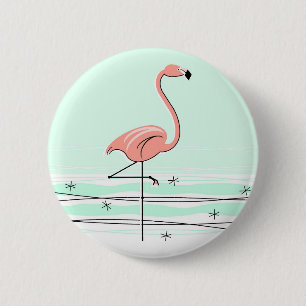 Flamingo-Taste grün Button