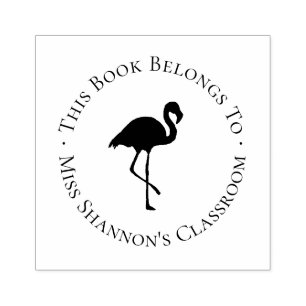Flamingo Teacher Buchzeichen Label Gummistempel
