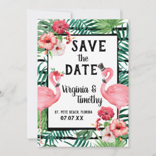 Flamingo-Thema Save-the-Date Save The Date