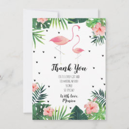 Flamingo Themed Baby Dusche Danke Karte