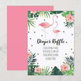 Flamingo Themed Baby Dusche Windel Raffekarte Einladung