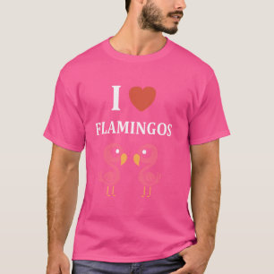 Flamingo Tiere süß minimalist einfach ich liebe Fl T-Shirt