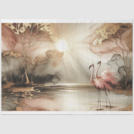 Flamingo Tissue Decoupage Gift Wrapping Seidenpapier