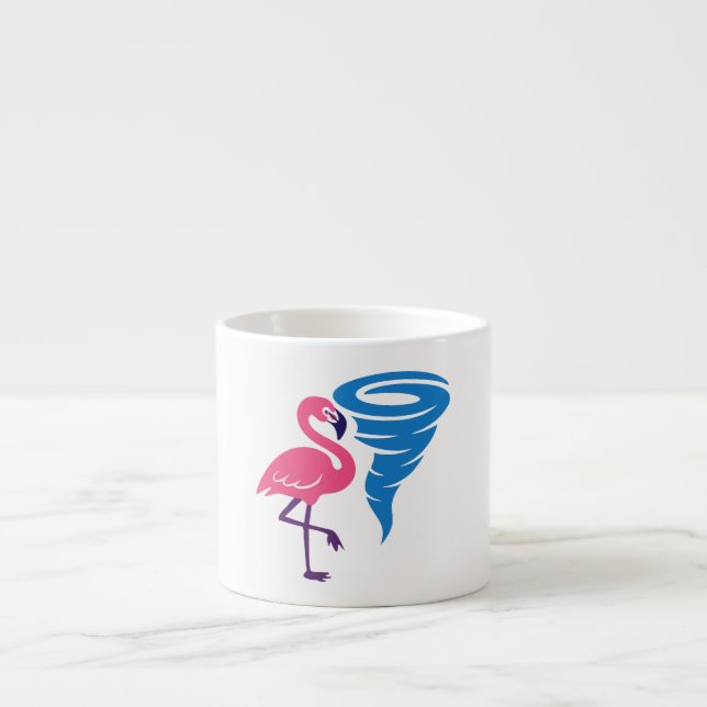 Flamingo Tornado Bold Moderne Graphic Art Espressotasse (Vorderseite)