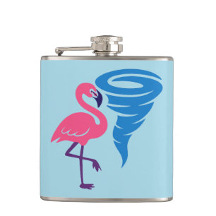 Flamingo Tornado Bold Moderne Graphic Art Flachmann